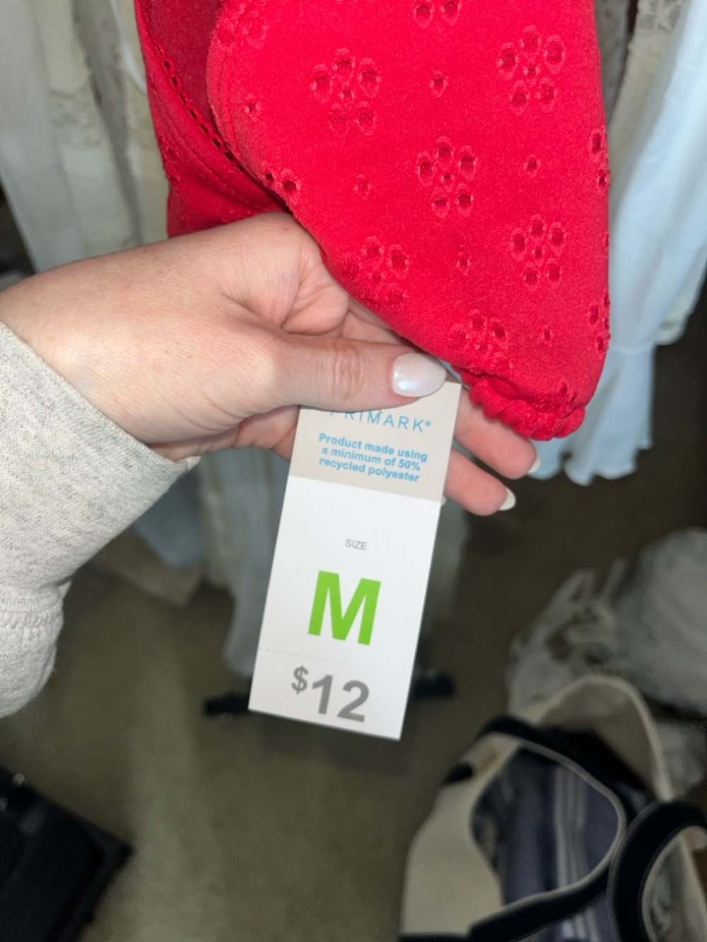 Primark Red Embroidered Triangle Top - Picture 3 of 6